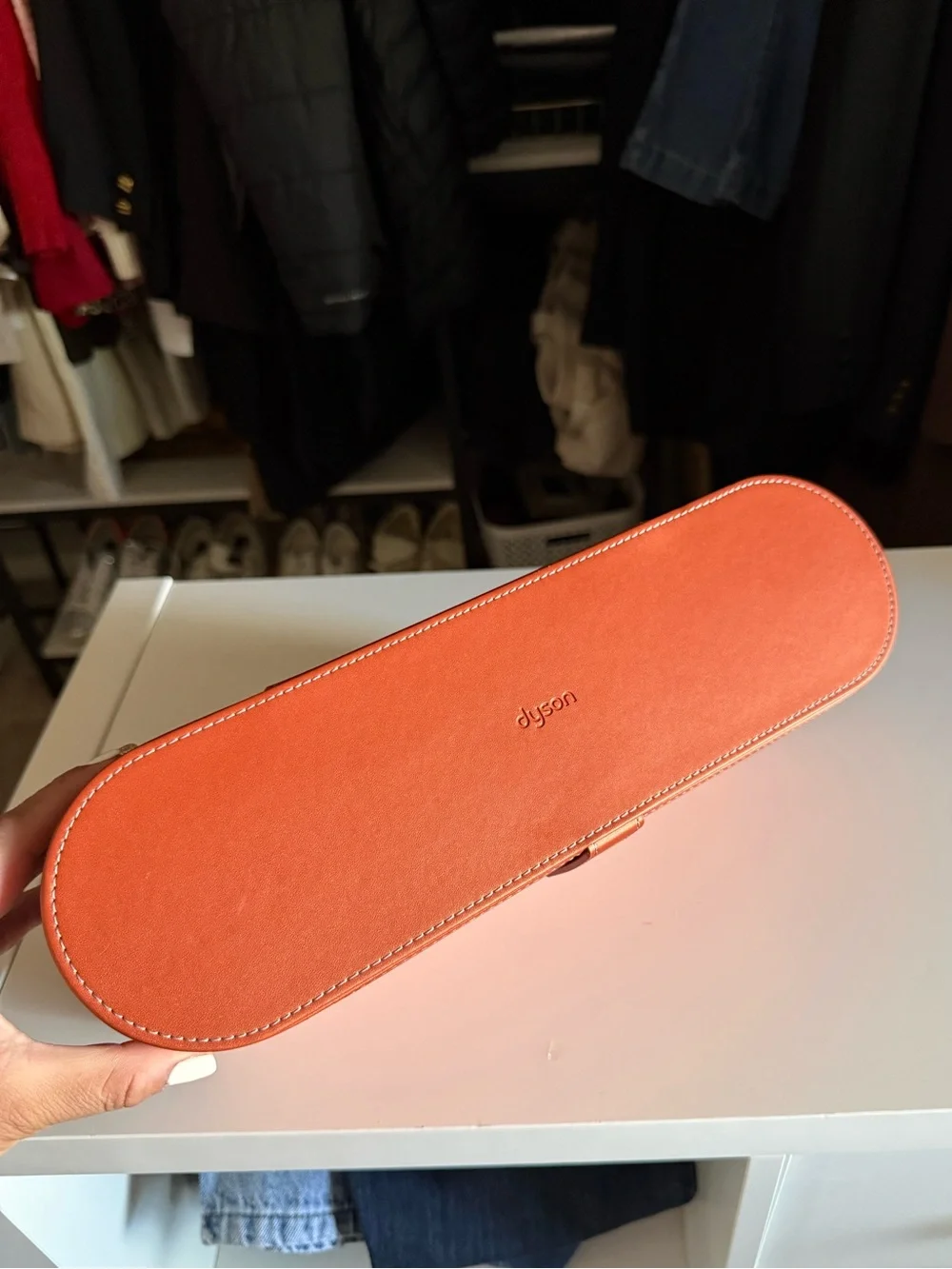 Dyson Leather Storage Box Case in Camel Brown OS